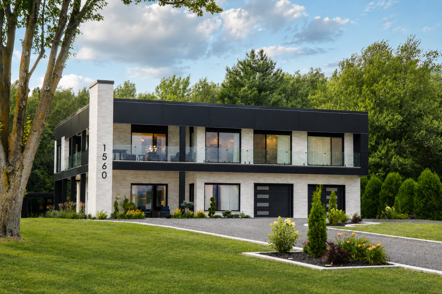 Villa Océane, résidence de luxe contemporaine face à une marina, à deux pas du fleuve Saint-Laurent